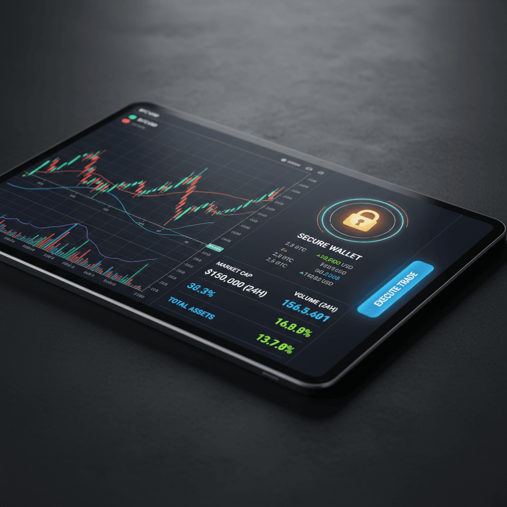Digital wallet and cryptocurrency trading interface